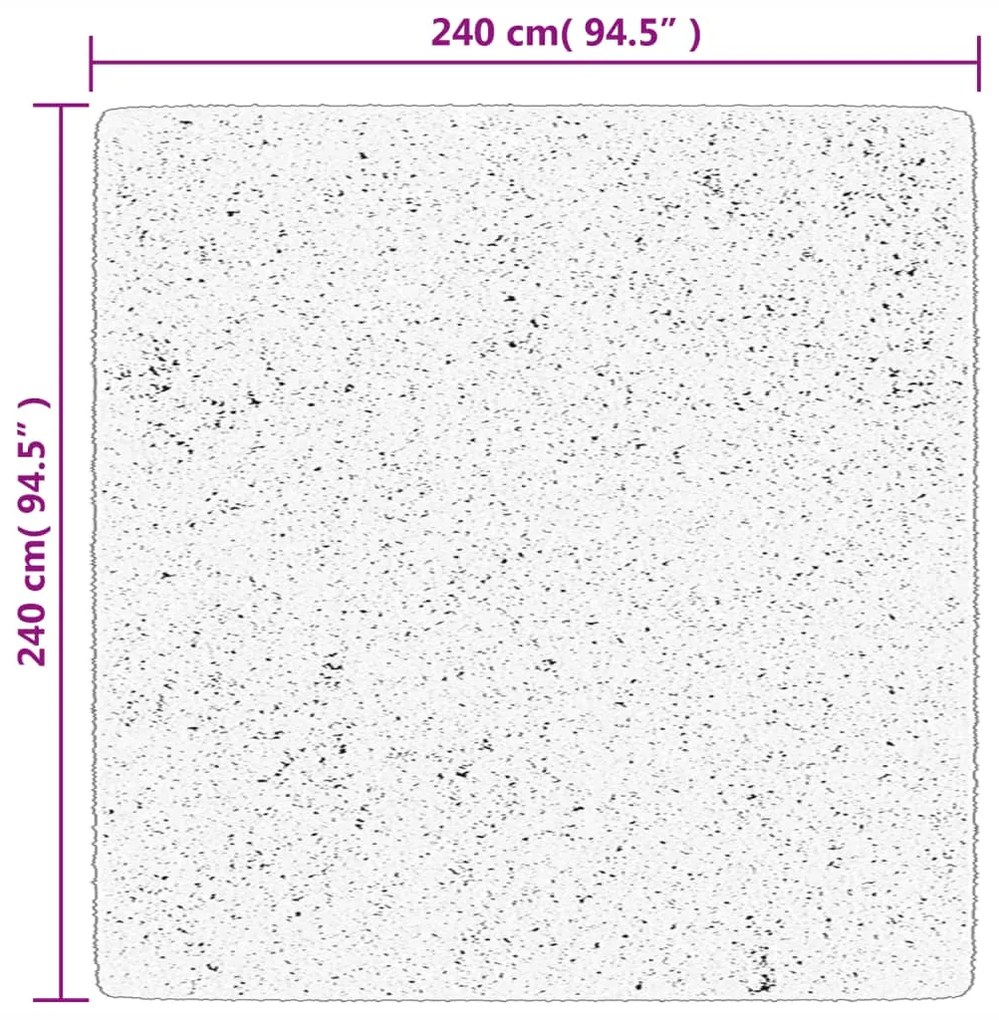 Tappeto Pelo Corto HUARTE Morbido Lavabile Antracite 240x240 cm