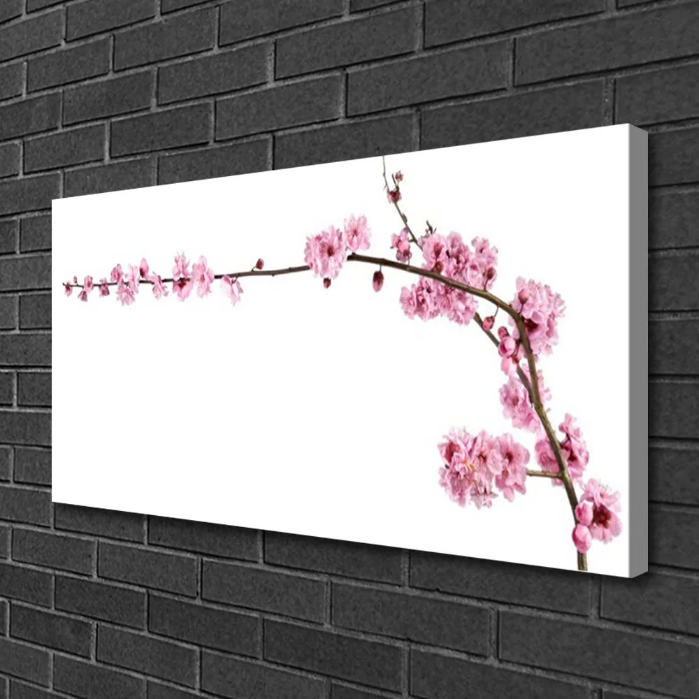 Quadro su tela Fiori Sul Muro 100x50 cm