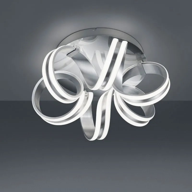 Plafoniera LED moderno Carrera, argento Ø 45 cm dimmerabile, 4400 lumen TRIO LIGHTING INTER