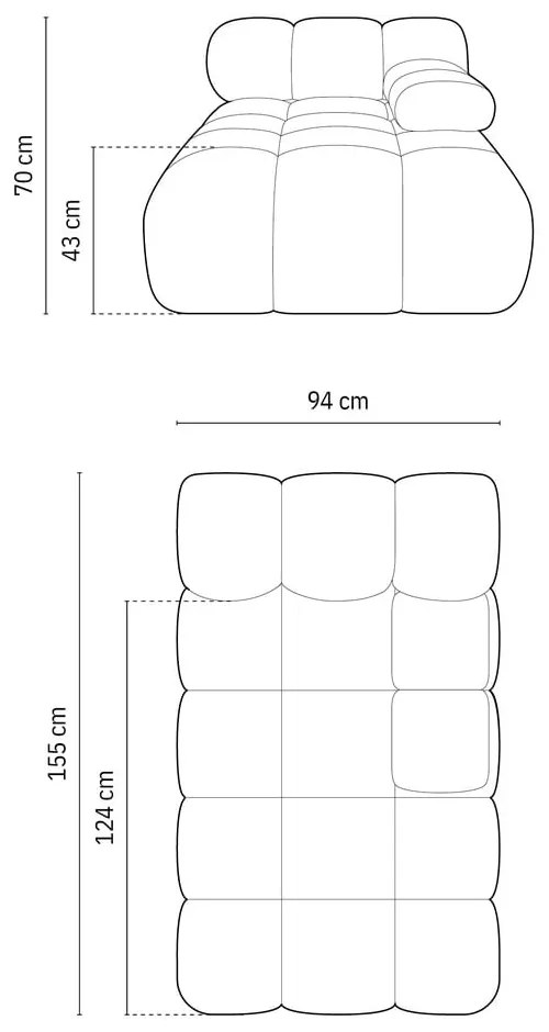 Modulo divano grigio chiaro in tessuto bouclé (angolo destro) Bellis - Micadoni Home