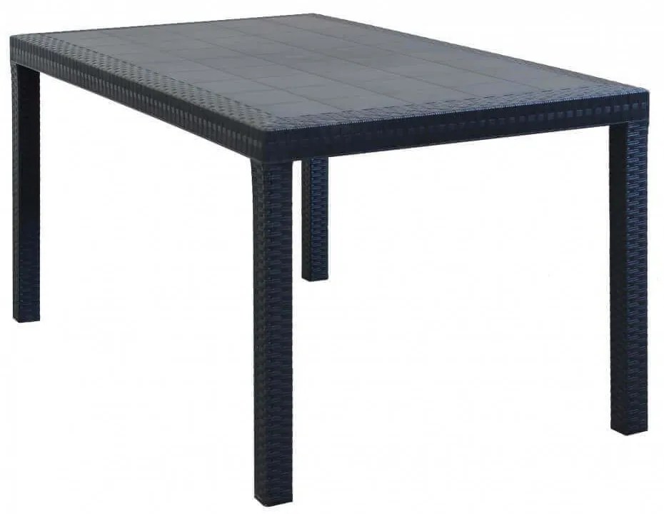 CALIGOLA - set tavolo in resina effetto rattan cm 150 x 90 x 74 h con 4 sedie e 2 poltrone Alma