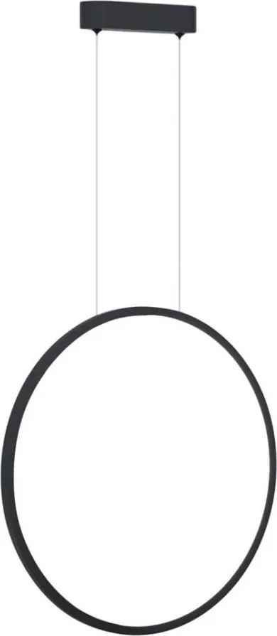 Lampadario a sospensione con cavo SATURNO LED/28W/230V Ø 50 cm IP44 nero