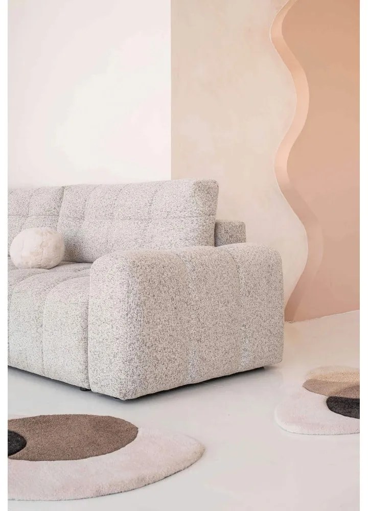 Divano angolare componibile beige allungabile/con contenitore (con penisola a sinistra) Lulu – Miuform