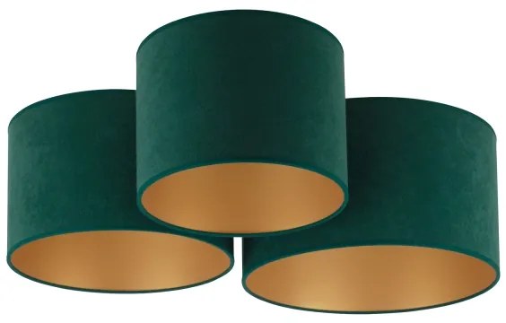 Duolla - Plafoniera ROLLER TRIO 3xE27/60W/230V verde/oro