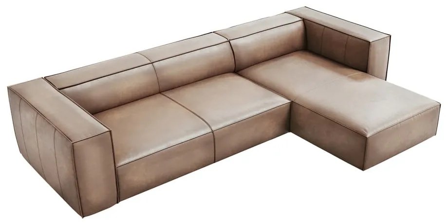 Divano angolare in pelle marrone chiaro (angolo destro) Madame - Windsor &amp; Co Sofas