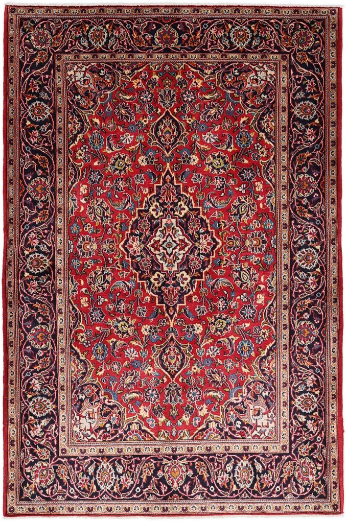 Kashan Tappeto 210x140 (Iran) Annodato A Mano