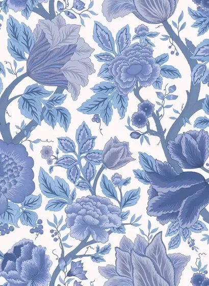 Tapete Midsommer Bloom von Cole & Son - Blues on Chalk