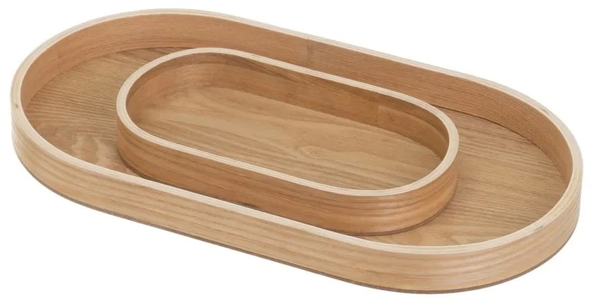 Vassoi decorativi in legno in set da 2 20x37 cm - Casa Selección