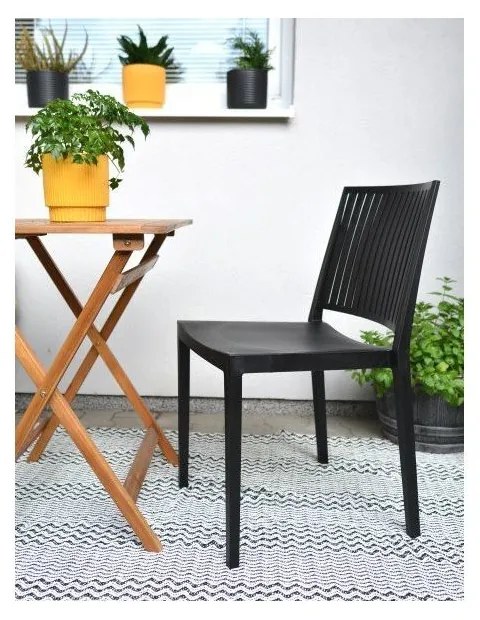 Sedia da giardino in plastica nera Bars - Rojaplast