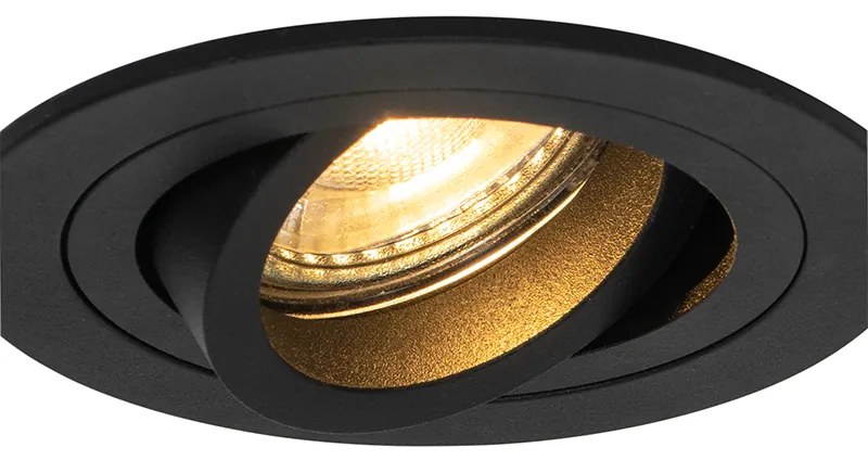 Set di 6 Faretti da Incasso Moderni Neri - Rondoo