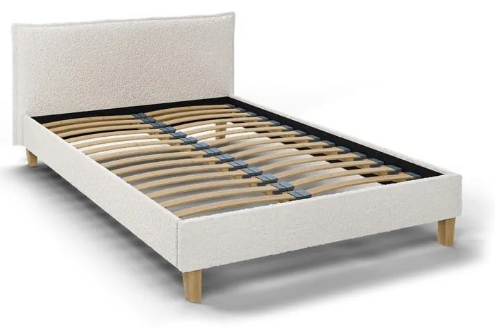 Letto matrimoniale imbottito crema con griglia 140x200 cm Tina - Ropez