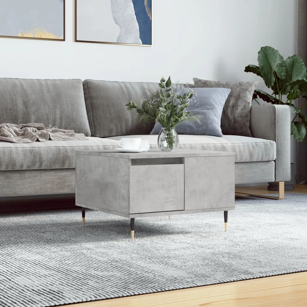 Tavolino Salotto Grigio Cemento 55x55x36,5 Cm Legno Multistrato /