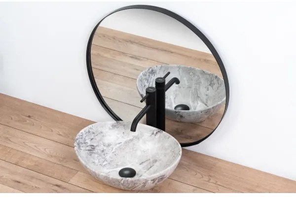 REA-U9908 - Lavabo da appoggio SOFIA 34,5x41 cm ceramica/effetto pietra