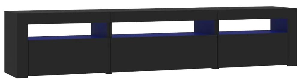 Mobile porta tv con luci led nero 195x35x40 cm