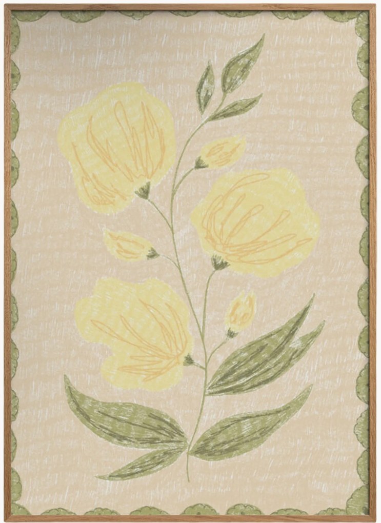 Stampa digitale incorniciata Butter Yellow Flowers No. 03