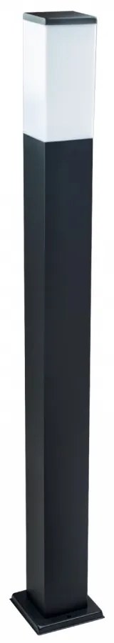 Paletto da Giardino 100cm Quadrato acciaio INOX Nero, IP54 IK06 base E27 Base E27