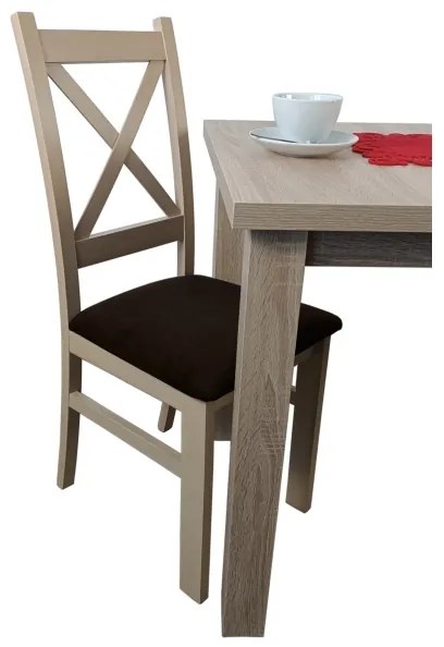 Sedia da pranzo NATE quercia sonoma/marrone scuro