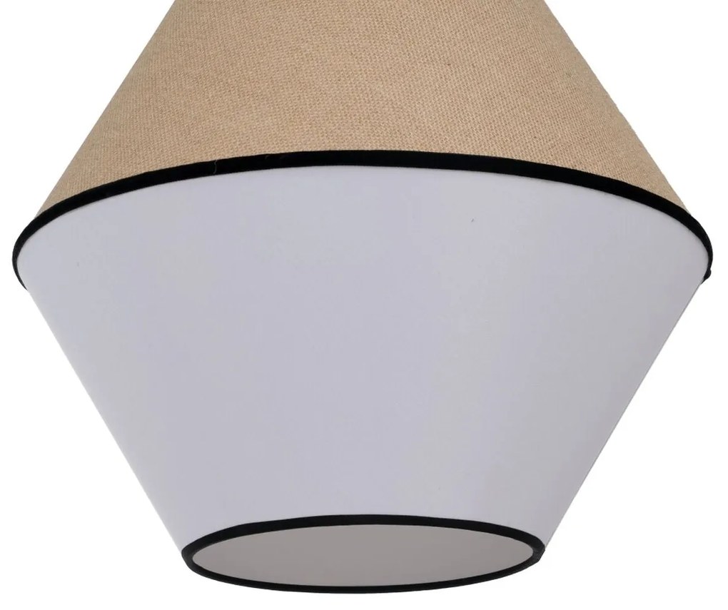 Lampadario Bianco Nero Naturale Ferro Plastica 220-240 V 32 x 16 x 26 cm