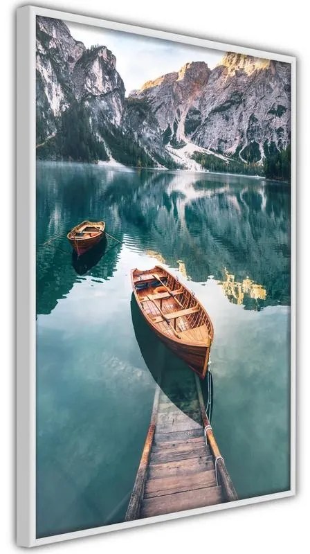 Poster Lake in a Mountain Valley  Cornice Quadri Cornice nera con pass-partout, Larghezza x Altezza Home decor 40x60