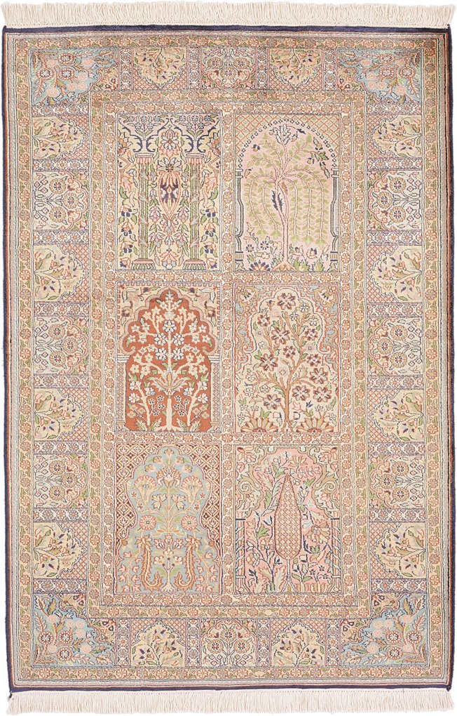 Cashmere Silk Tappeto orientale 140 x 100 (Indian) Annodato A Mano