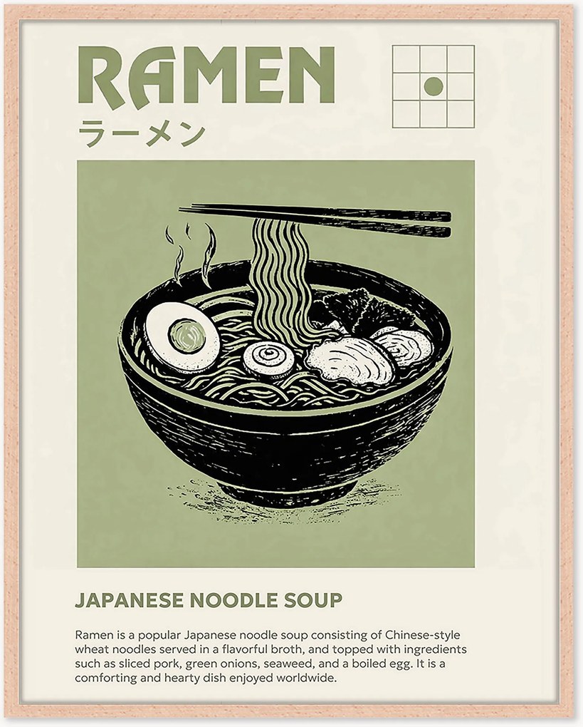 Stampa digitale incorniciata fatta a mano Ramen