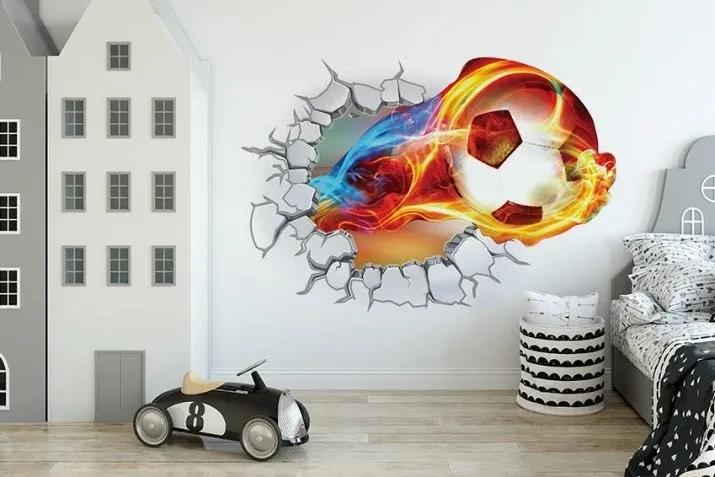 Adesivo murale Pallone da calcio 3D 95 x 140 cm