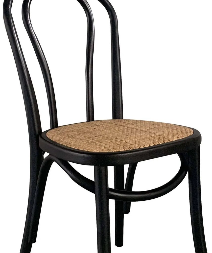 PACK 4 SEDIE FOLIE NERE IN RATTAN