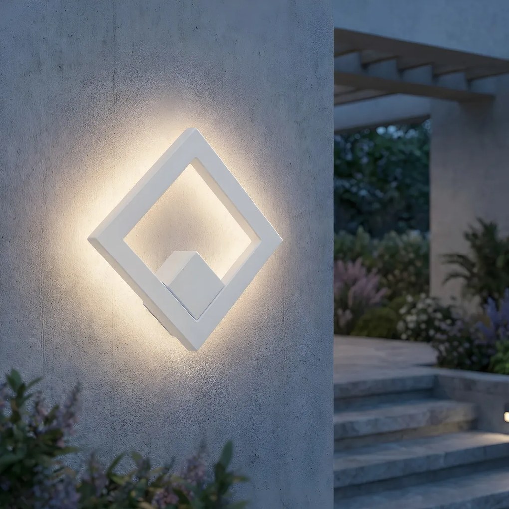 Applique LED da Esterno Quadrata 12W IP65 CCT con LED OSRAM - Bianca
