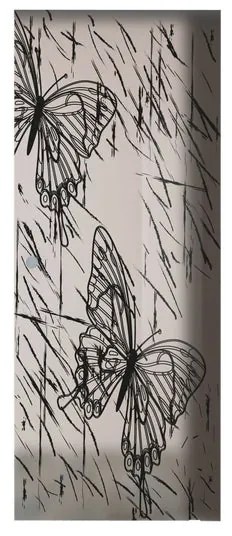Anta per porta scorrevole esterno muro Butterfly in vetro nero, L 88 x H 215 cm spessore 8 mm, apertura destra