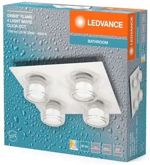 Ledvance - Plafoniera LED da bagno ORBIS FLAME 4xLED/5,5W/230V IP44 bianco