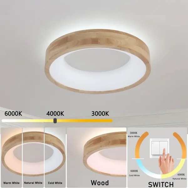 Brilagi-LED Plafoniera FALCON WOOD LED/30W/230V 3000/4000/6000K 45 cm legno