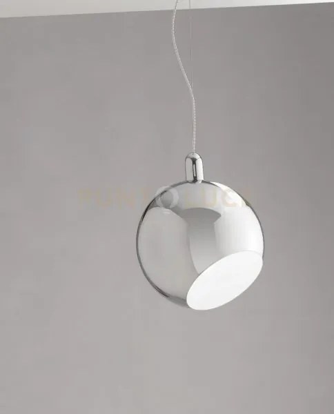 Lampadario a sospensione narciso in metallo cromo 1 luce attacco e2...