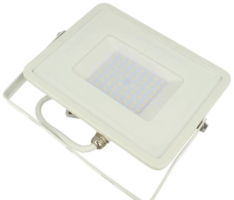 Faro Led Flood Light 50W IP65 Caldo 3000K Super Slim 28mm Carcassa Bianca Samsung Garanzia 5 Anni SKU-21409