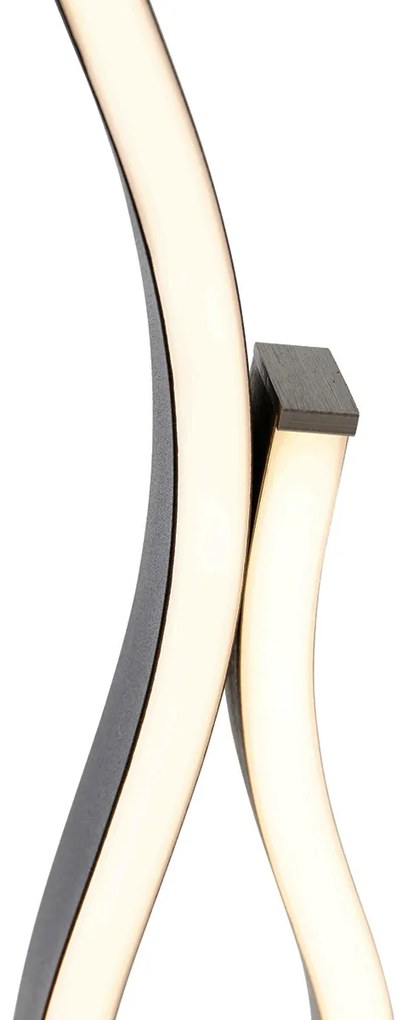 Lampada da tavolo di design nera con argento con LED dimmerabile a 3 livelli in Kelvin - Blaze