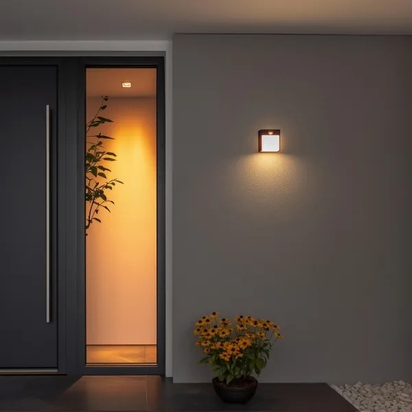 Brilagi-LED Lampada da parete esterna con sensore TERNI LED/12W/230V nera IP44