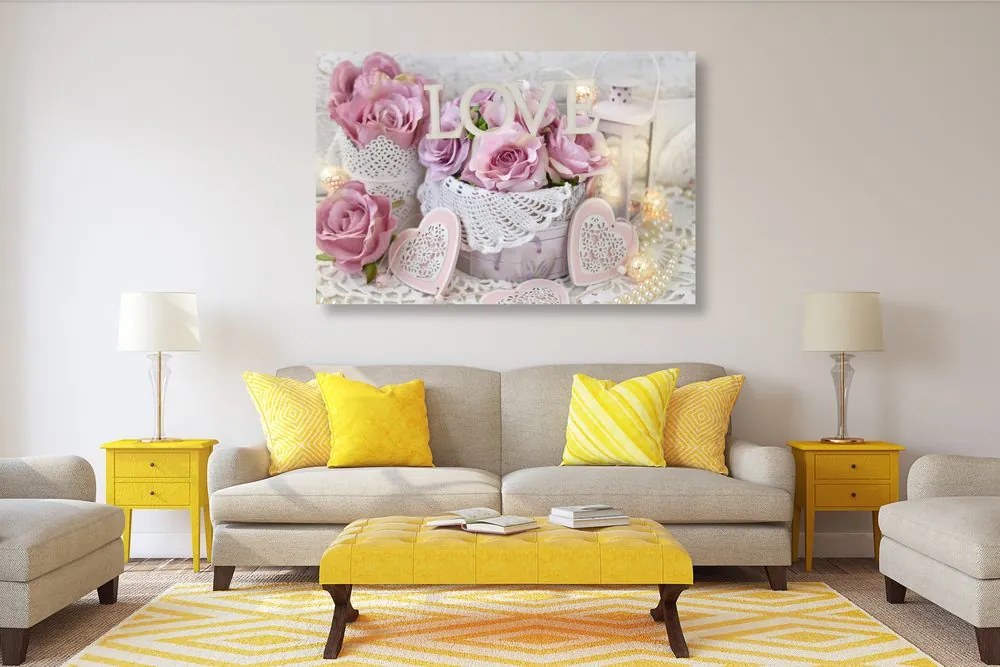 Quadro su tela – Decorazione romantica in stile vintage