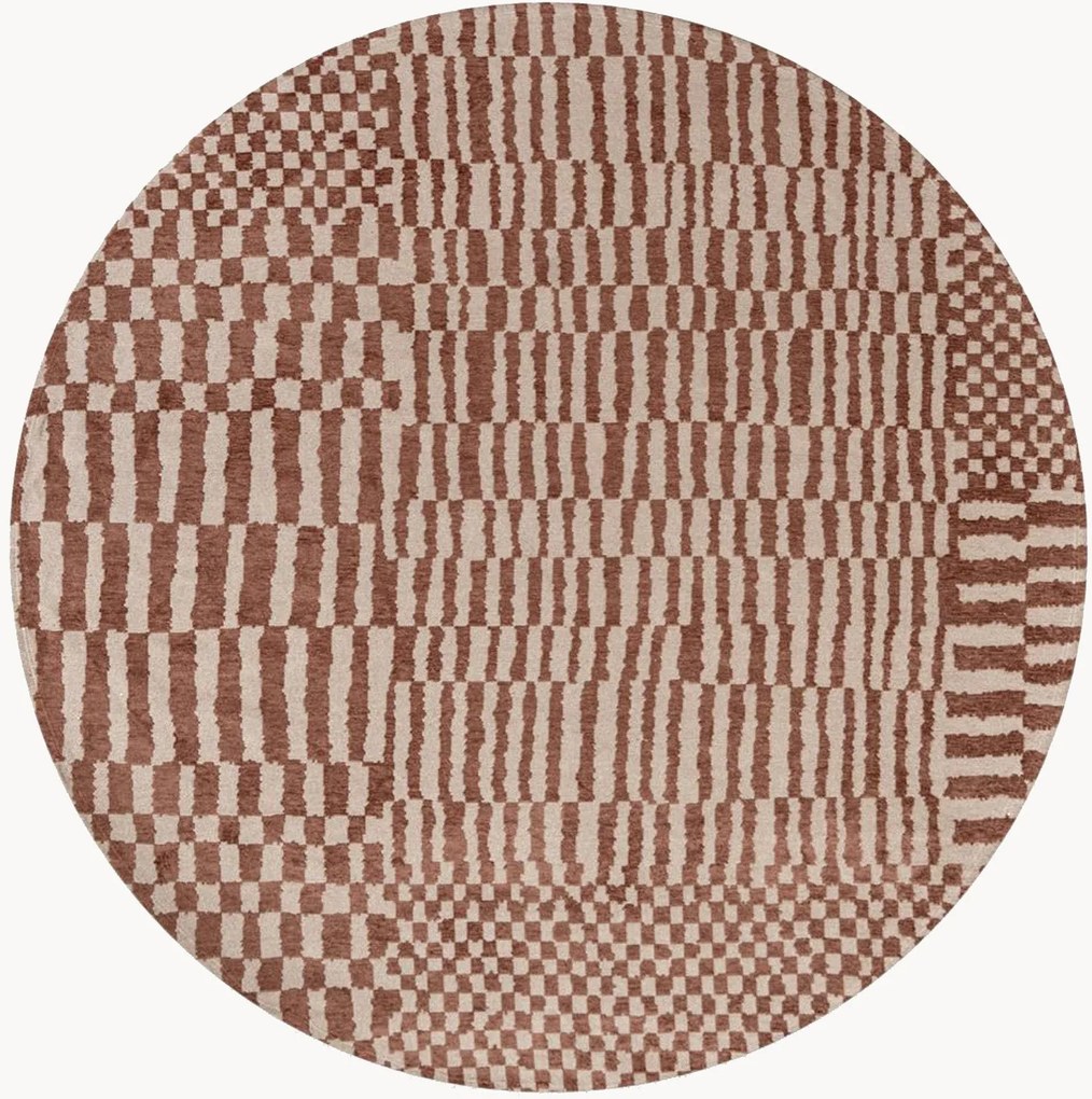 Tappeto rotondo jacquard lavabile da interno-esterno Berber