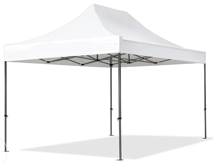 TOOLPORT 3x4,5 m gazebo pieghevole PVC ignifugo con laterali, PREMIUM acciaio, bianco - (600119)