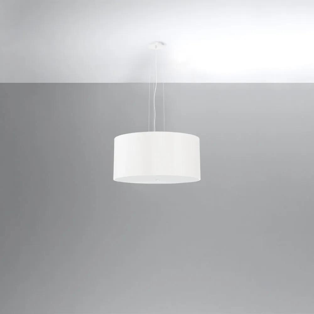 Lampada a sospensione bianca con paralume in tessuto ø 50 cm Volta - Nice Lamps