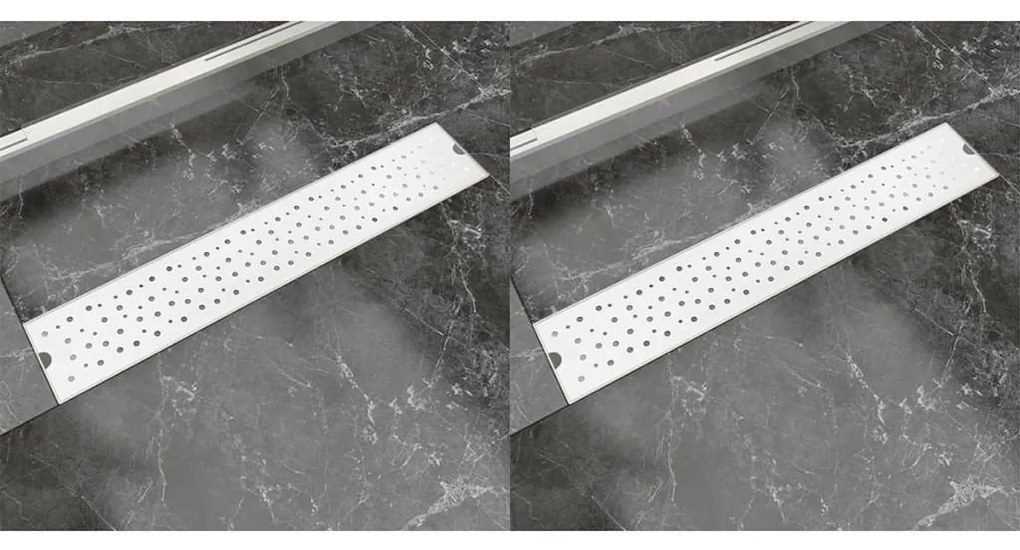 Scarichi Doccia Lineari 2pz Design Bolle 530x140mm Acciaio Inox /