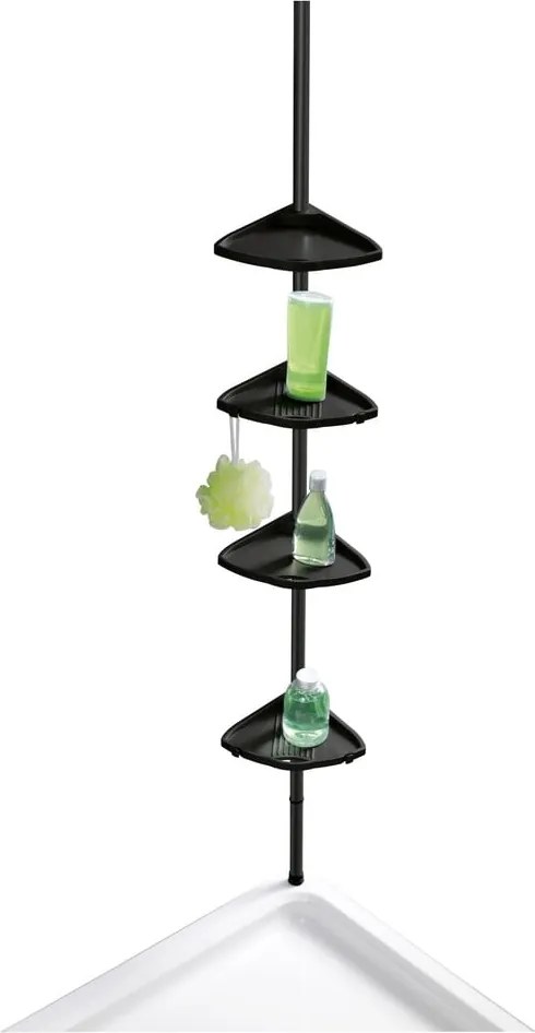 Mensola da bagno telescopica/ad angolo nera in plastica Compact – Wenko