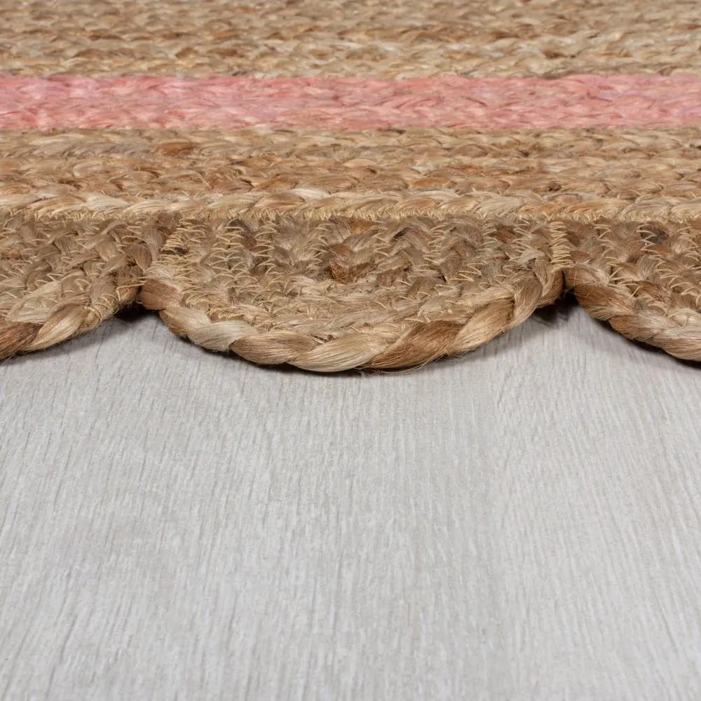 Tappeto in juta tessuto a mano di colore rosa-naturale 120x170 cm Grace - Flair Rugs