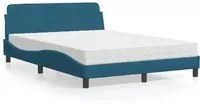 Letto con Materasso Blu 140x190 cm in Velluto 3208395