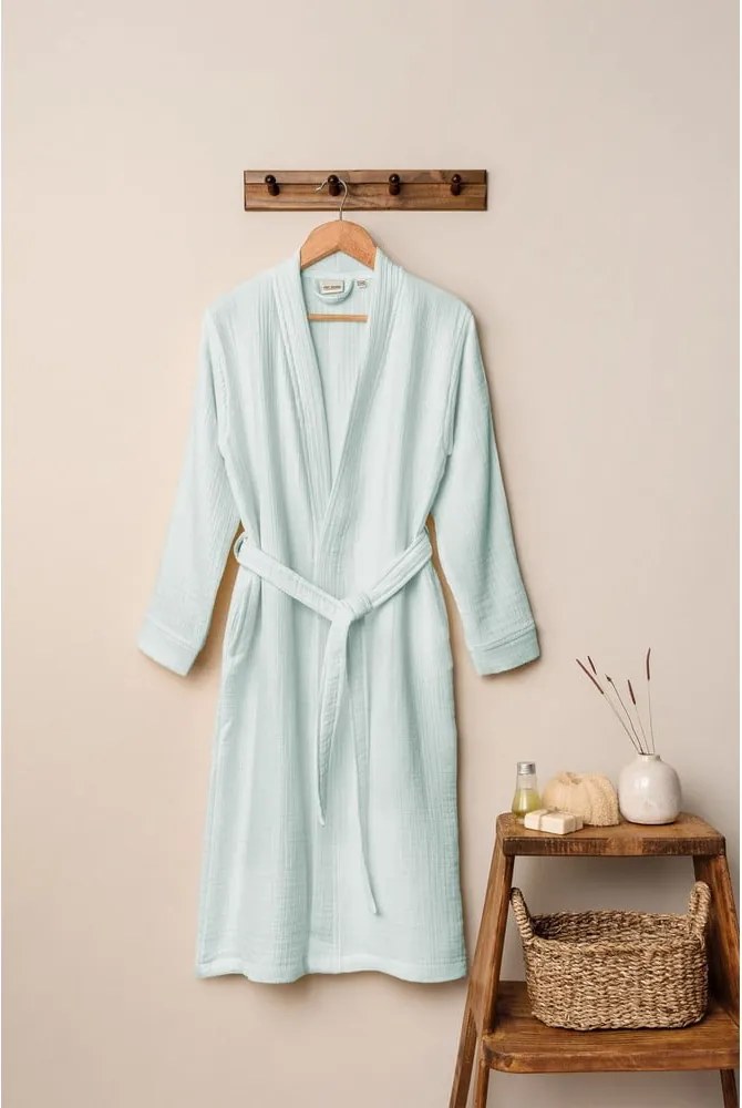 Accappatoio color menta in mussola L/XL Kimono – Foutastic