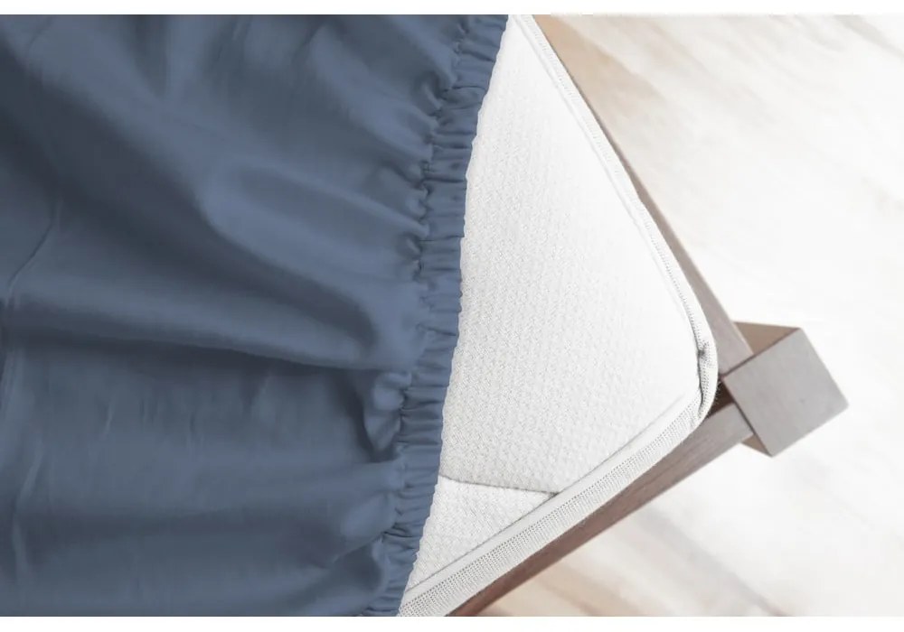 Lenzuolo con angoli blu in flanella 90x200 cm – Good Morning