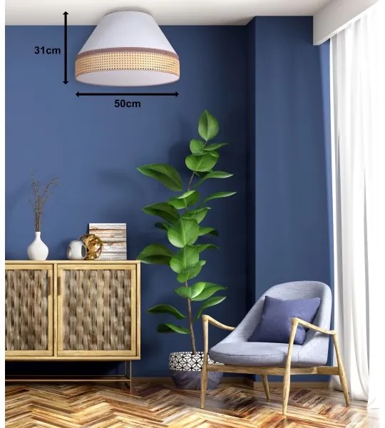 Duolla - Plafoniera AVIGNON 1xE27/15W/230V diametro 50 cm bianco/rattan