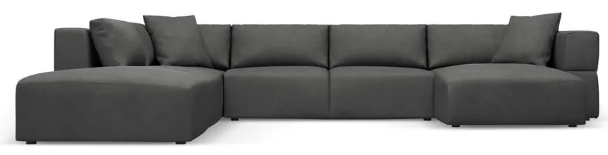 Divano a U angolare grigio scuro, angolo sinistro Esther - Milo Casa