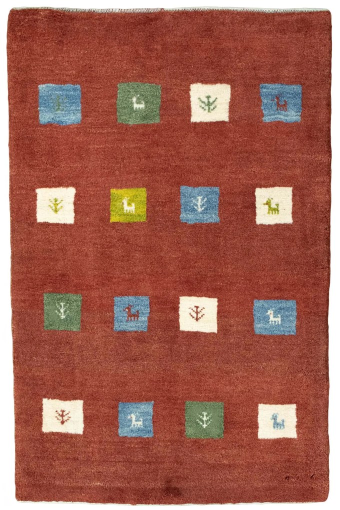 Gabbeh Tappeto persiano 130x80 Rosso (Iran) Annodato A Mano