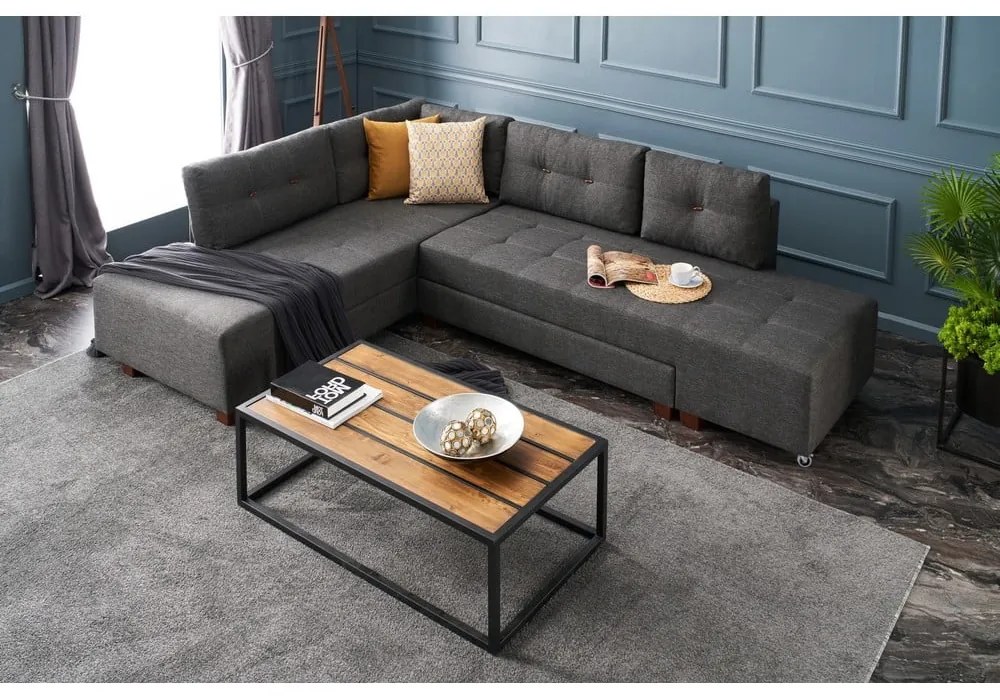 Divano angolare grigio scuro (angolo sinistro) Manama - Balcab Home