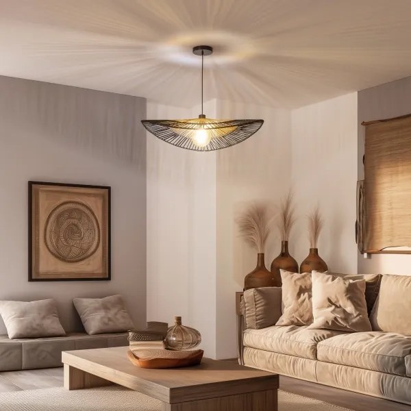 Brilagi - Lampadario LED su cavo CERIA BOHO 1xE27/40W/230V Ø 50 cm nero/marrone